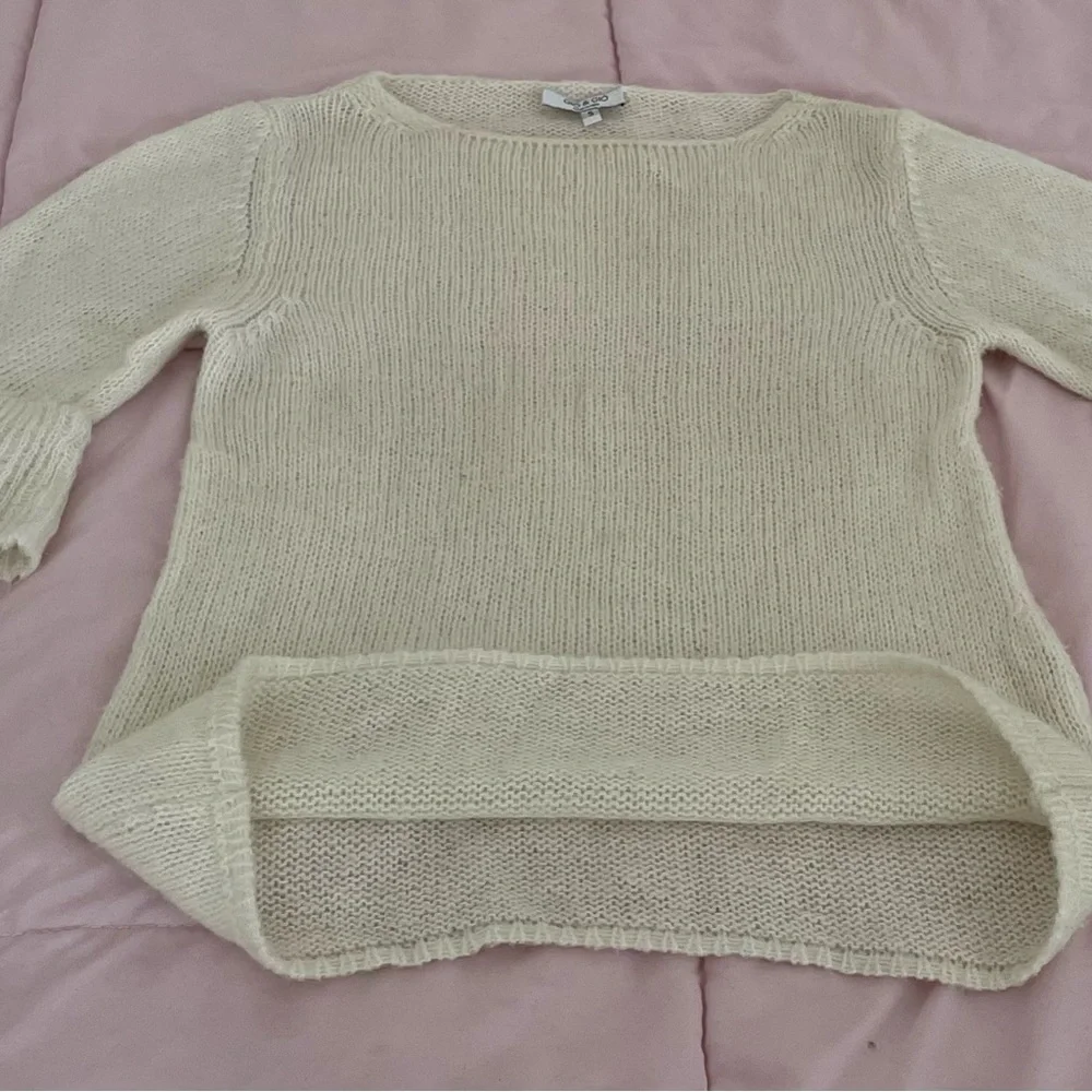 Gio & Gio white wool and mohair blend tiered sleeve sweater size S mad in Italy